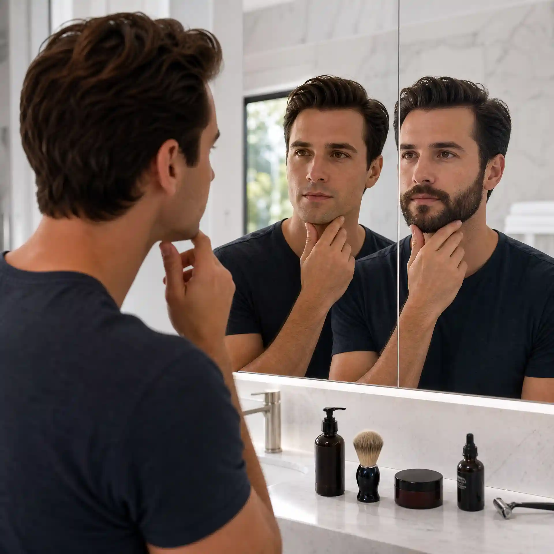 Beard generator helping a man compare facial hair styles before making grooming decisions