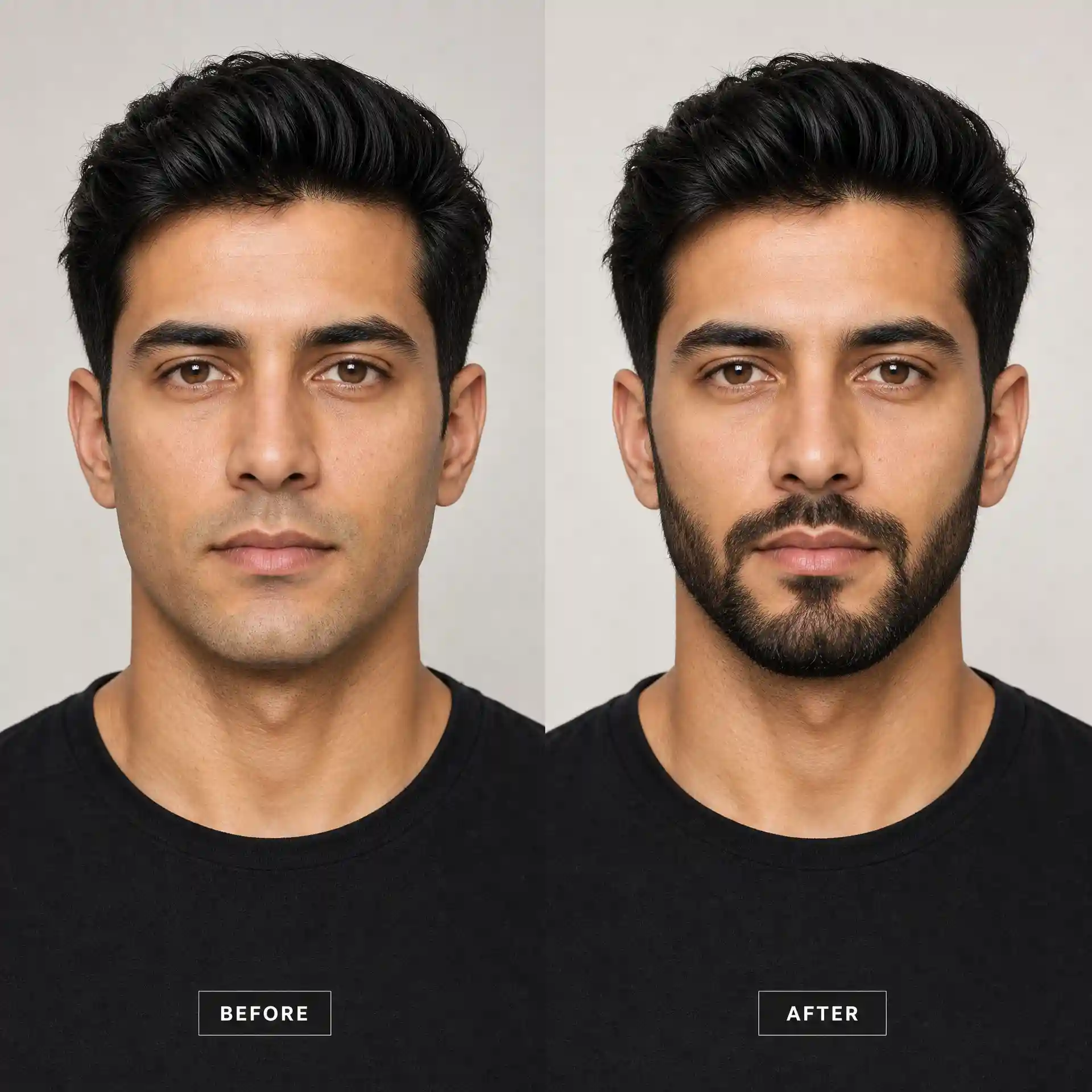Beard styles for men simulator preview showing zero-risk styling before shaving decisions