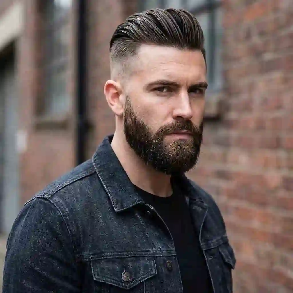 An edgy undercut fade paired with a styled beard, demonstrating a versatile and fashionable option among the best hairstyles with beard for men who want to stand out.