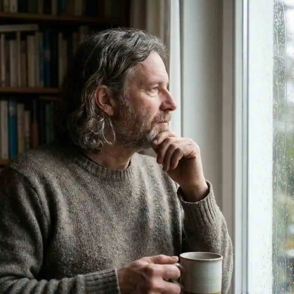 A man with shoulder-length flow and a natural beard, capturing the effortless bohemian vibe that makes this one of the most artistic best hairstyles with beard.