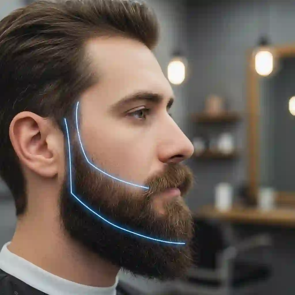 Precision beard laser hair removal shaping the neckline and cheek line, achieving permanent clean contours that are difficult to maintain with traditional shaving, improving grooming efficiency and daily appearance for professional results.