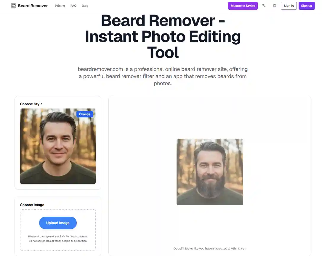 Three-step workflow of an app that removes beard: upload, AI process, download; delivering realistic clean-shaven previews rapidly, optimized for resumes, IDs, and urgent professional image requirements with minimal effort.