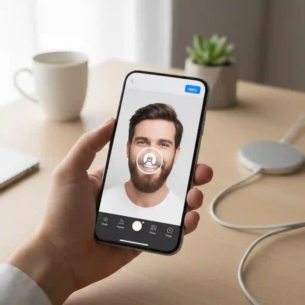 Smartphone interface illustrating the best app that removes facial hair with accessible controls, clear workflow, and friendly design, emphasizing quick edits, realistic skin reconstruction, and ease of use for beginners and professionals alike.