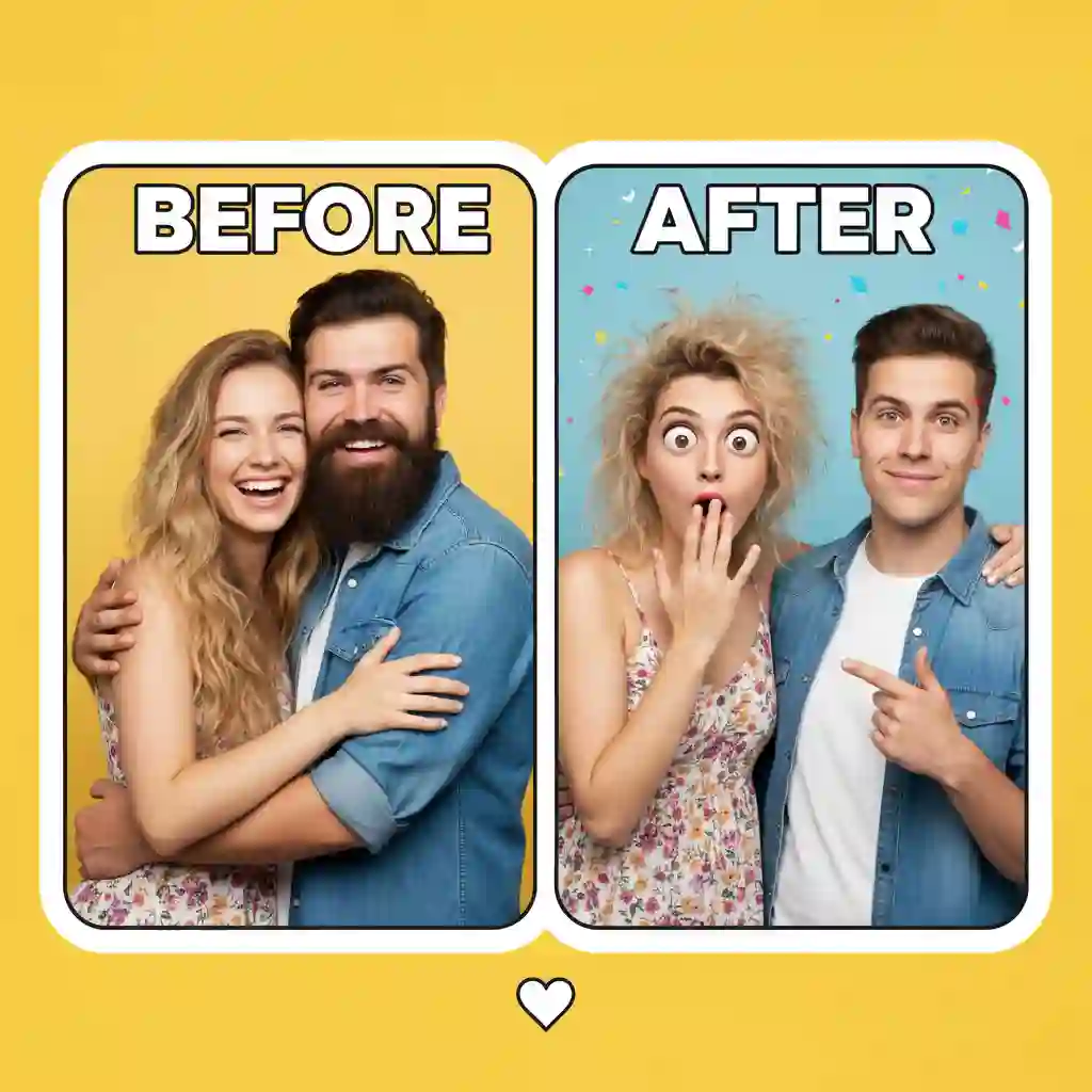 Fun social media post example demonstrating curiosity and entertainment value using an app that removes facial hair.