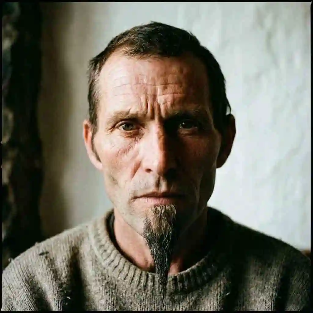 Example of Pointy Goatee on a diamond face highlighting the narrow chin which destroys the balance of a proper beard for your face shape.