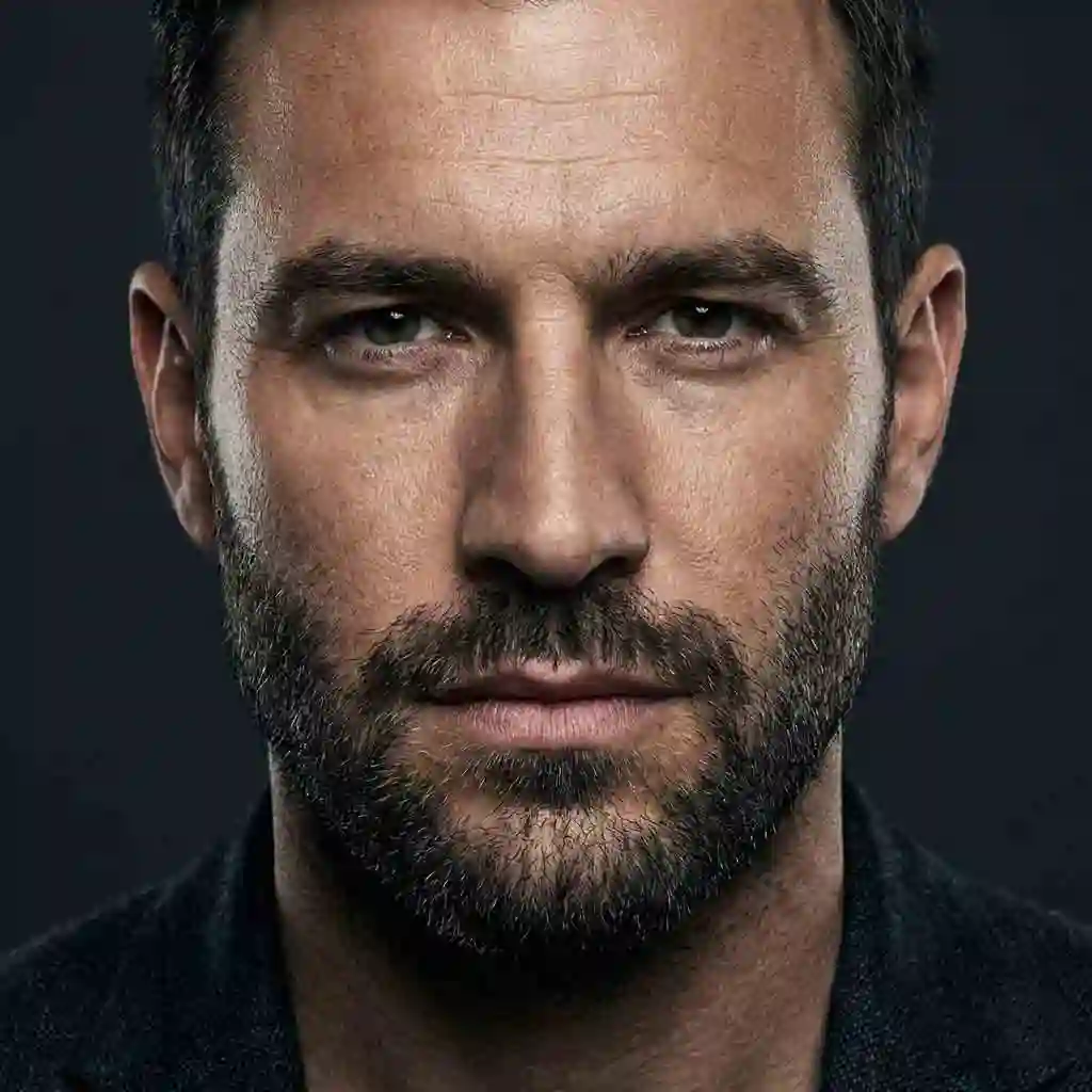 Man with light stubble showing how this simple look effectively camouflages patchy areas, making it a versatile option among short beard styles and face shapes for beginners.