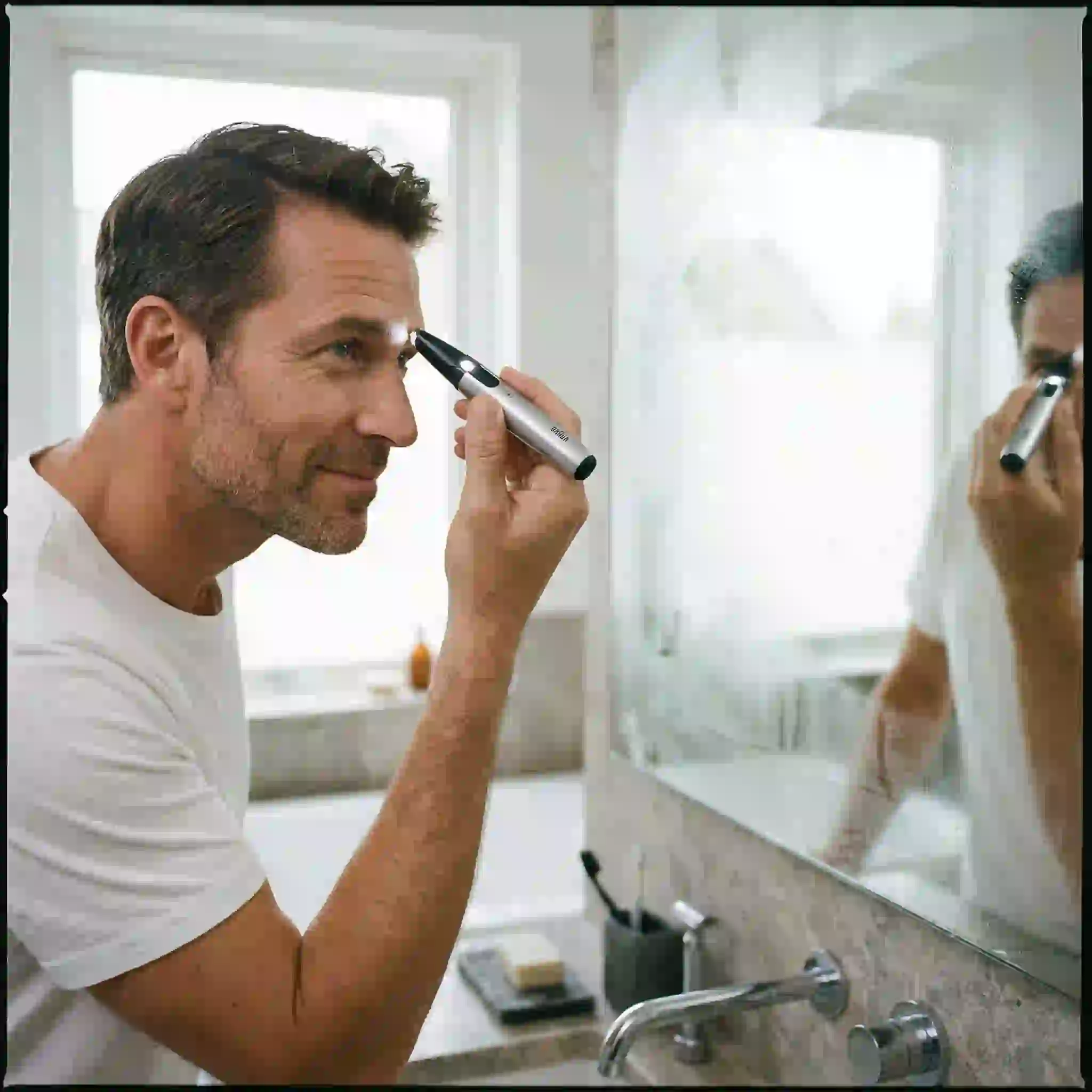 An electric epilator device for facial hair, offering a longer-lasting mechanical solution for how to remove patchy beard areas.