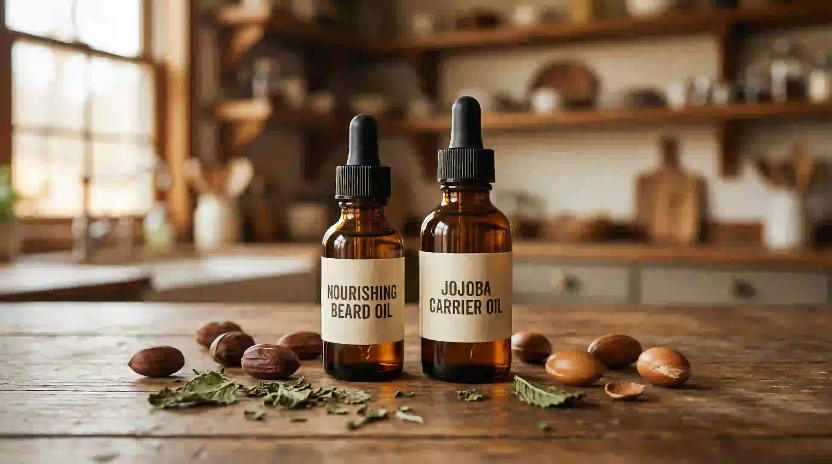 A bottle of beard growth oil which nurtures the skin and hair, acting as a supportive element in your strategy for how to remove patchy beard.