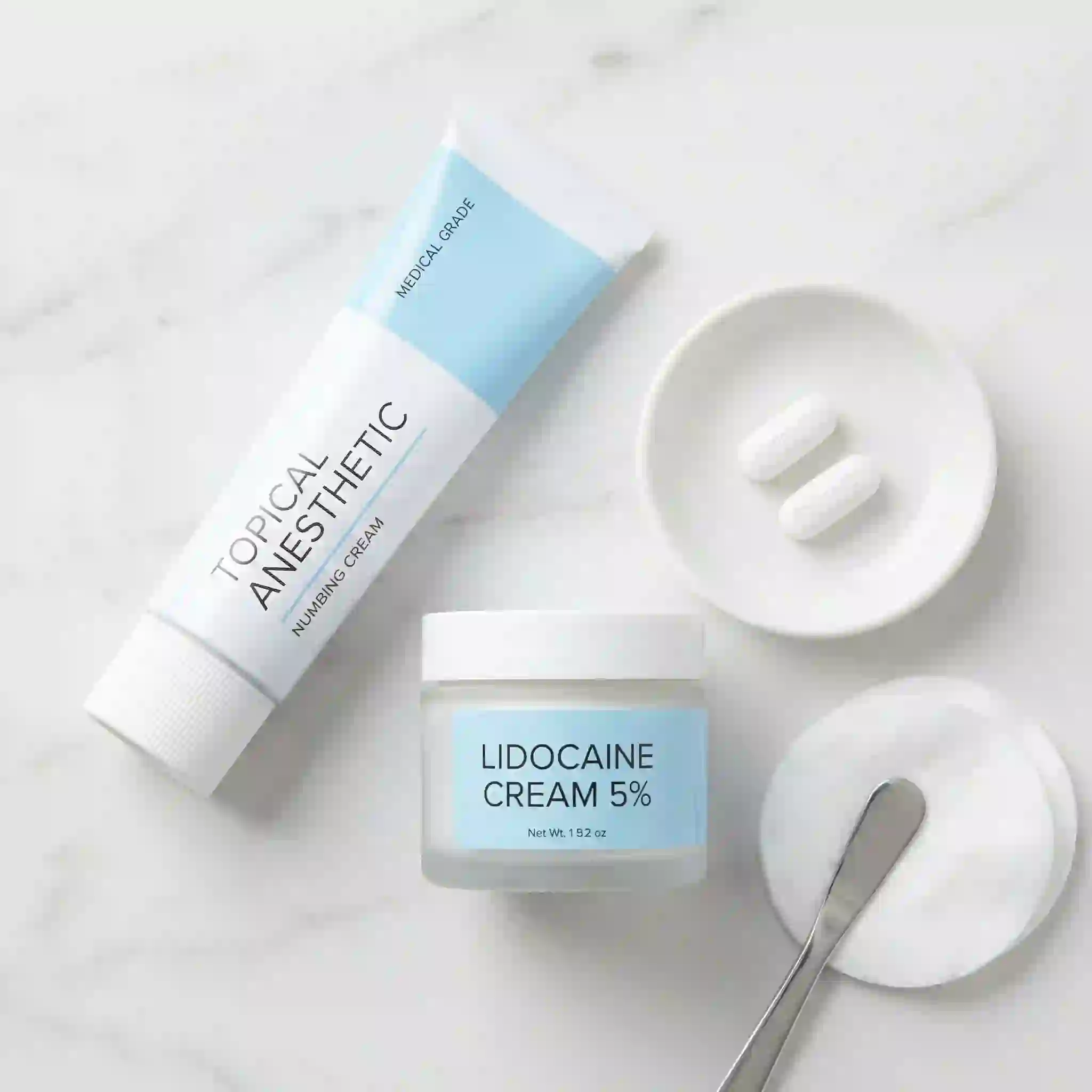 Recommended over-the-counter topical anesthetics containing lidocaine used specifically to alleviate potential pain and ensure a much more comfortable experience throughout your entire permanent beard electrolysis facial hair removal process.