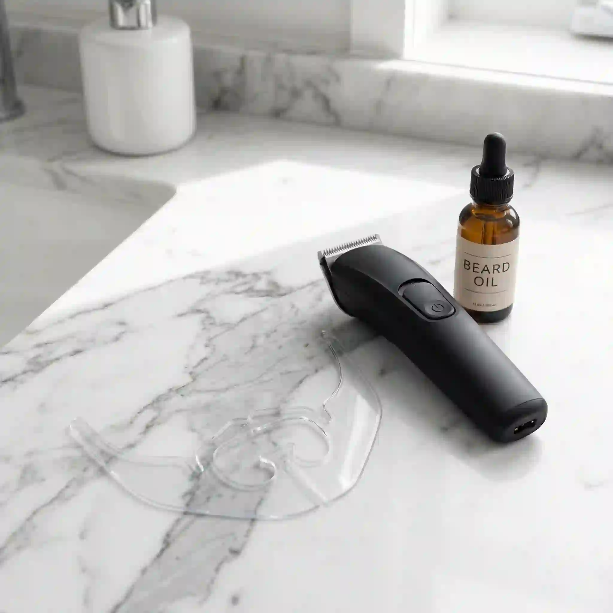 Opting for a transparent beard liner tool rather than an opaque one is highly recommended for beginners, since the clear material allows you to see the exact beard line to reduce any risk of errors.