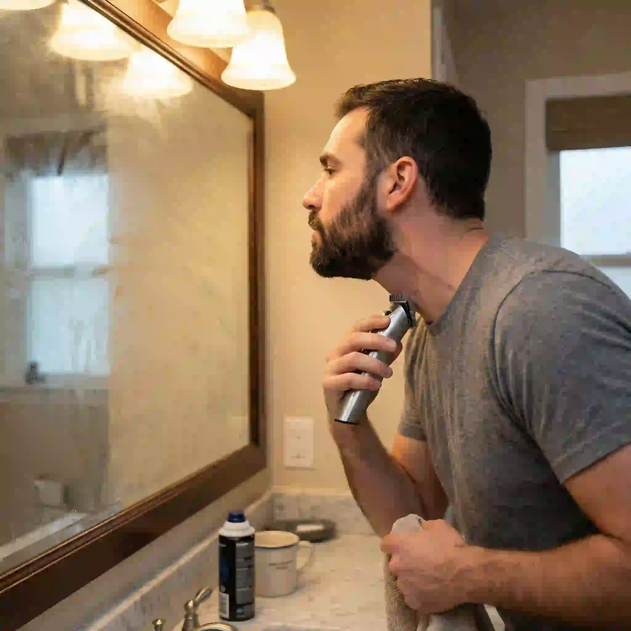 Establishing perfect boundary lines for any of the beard styles by face shape - this diagram shows exactly where to carve the neck line for sharpness.