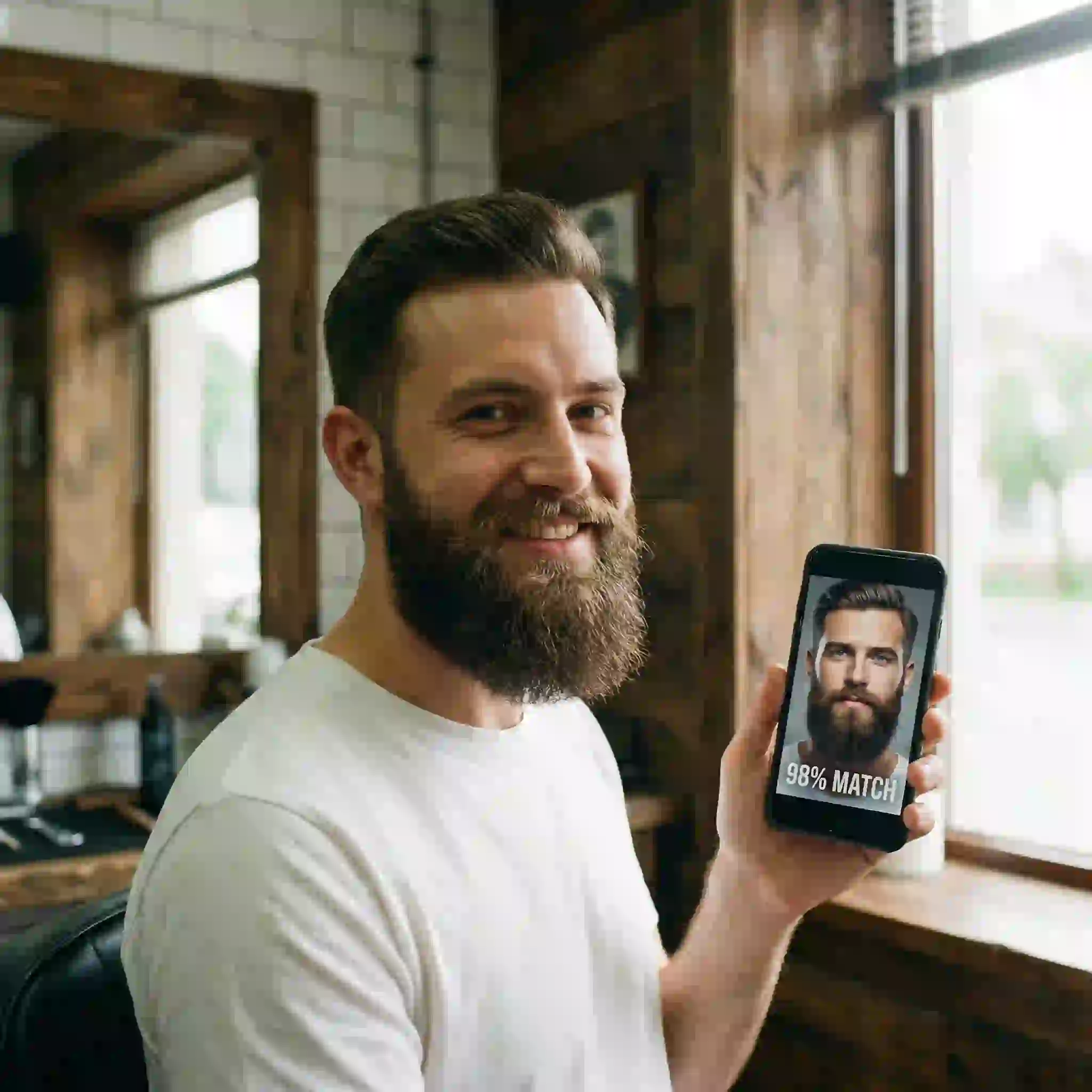 A fascinating case study involving diamond beard styles by face shape - observing the transition from clean-shaven to a finely tuned, chin-heavy sculpted beard.