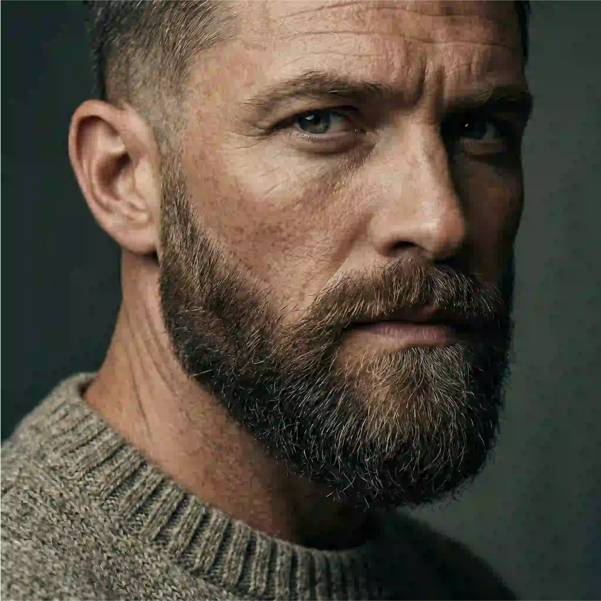 Enhancing a weak jawline through specialized beard styles by face shape - a heart face man adds bulk to his chin utilizing a full beard.