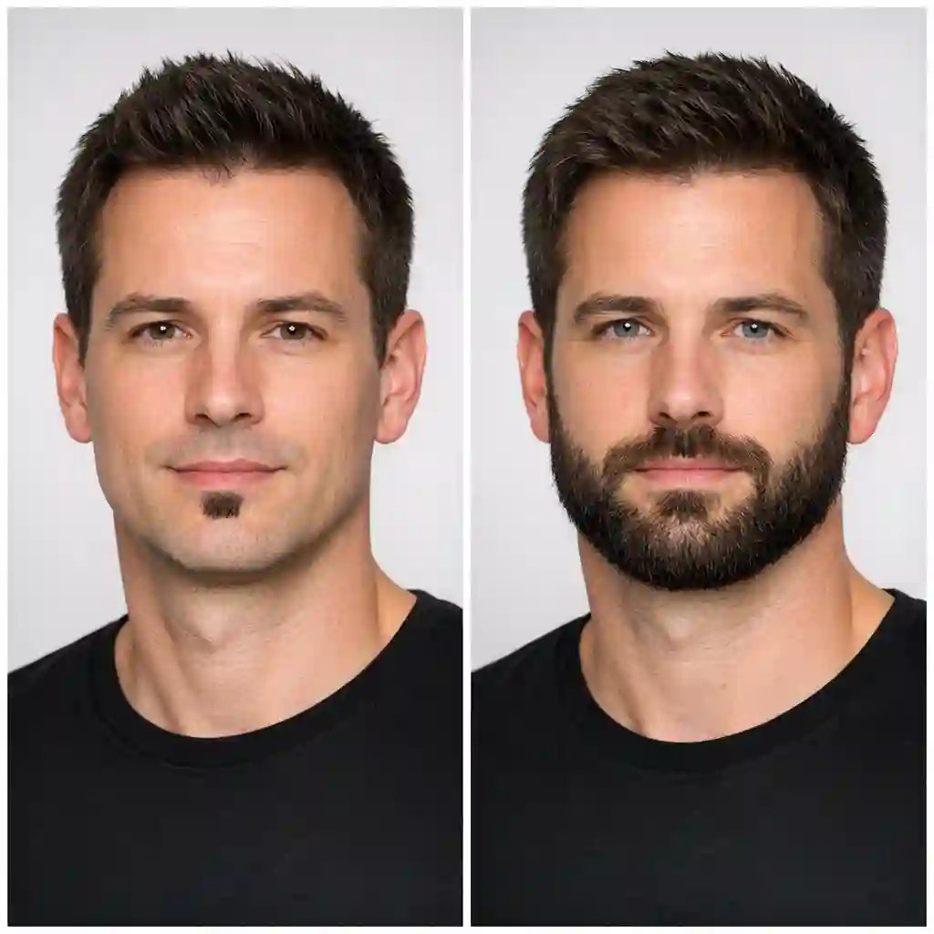 A display of the soul patch and chin curtain facial hair styles, highlighting how these specific types of beard without mustache can create a rugged yet tidy appearance that effectively frames the lower part of the face.