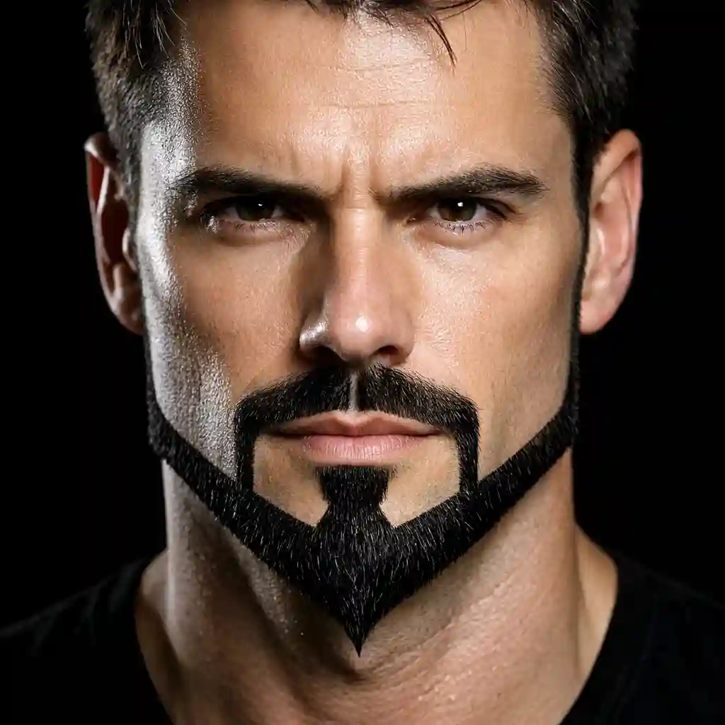 An angular Anchor beard style featuring sharp lines and disconnected components that create a bold statement for men pursuing a unique and definitive beard without sideburns appearance in 2026.