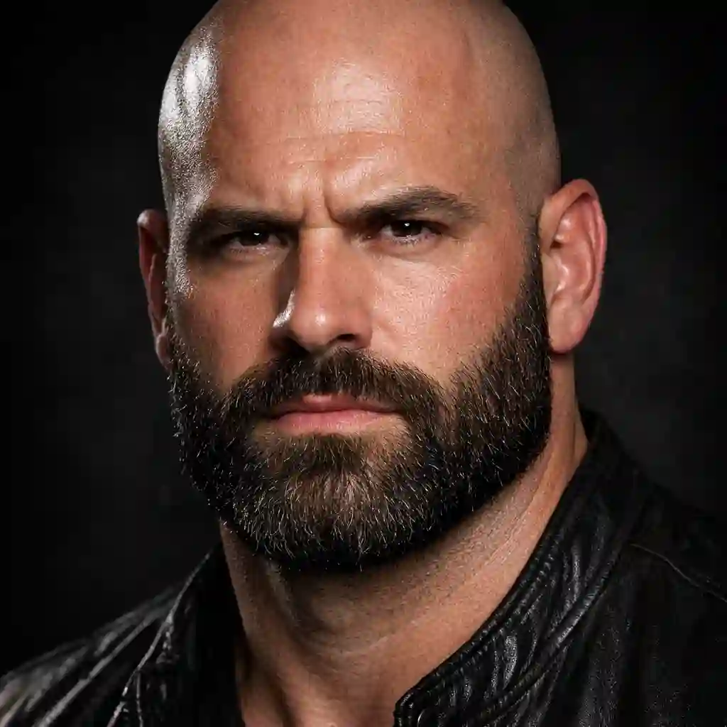 Embracing the powerful full beard bald look makes a bold masculine statement, easily cementing its status as the best beard for bald head for men who want to showcase ultimate confidence, ruggedness, and distinct personal style.