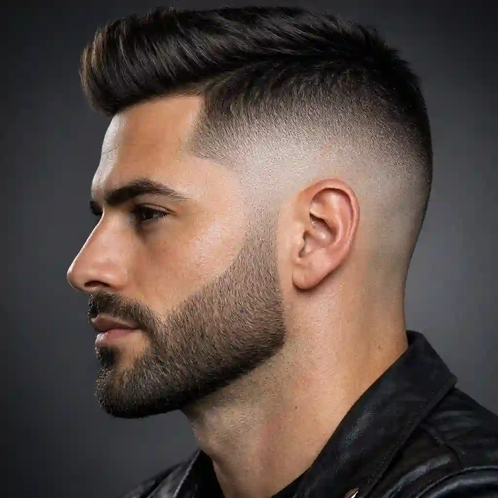 Examples of how a well-executed beard fade complements different hairstyles, from short buzz cuts to longer hair, demonstrating the versatility of learning how to fade my beard for various personal styles.