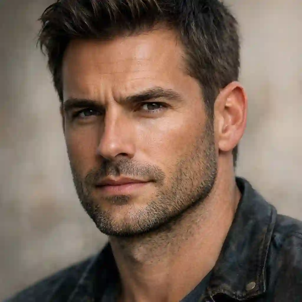 A photograph of a stylish stubble look, which is a great alternative for men who prefer a shorter facial hair style while still applying the basic principles of how to fade my beard.