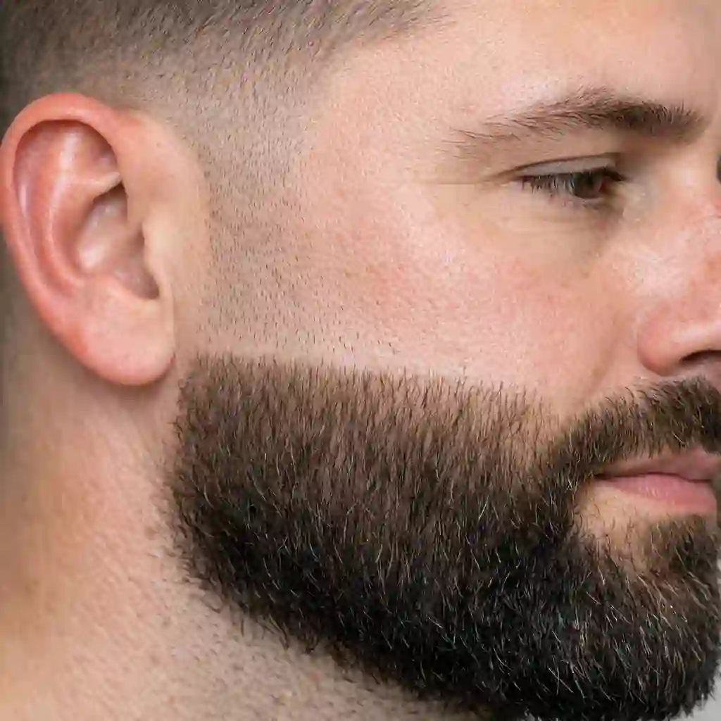 A clear example of how to fix a hard line that was accidentally created during the fading process, providing practical solutions for common mistakes made while learning how to fade my beard.