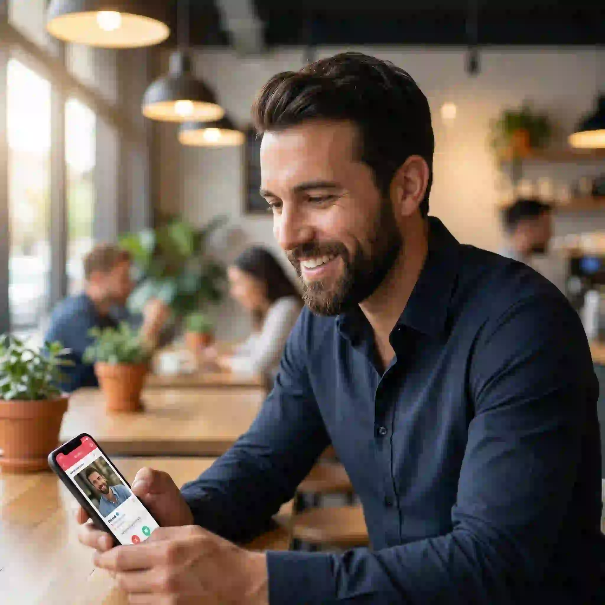 A man dealing with image anxiety in dating trying to answer the question of how would you look with a beard to improve his online profile.
