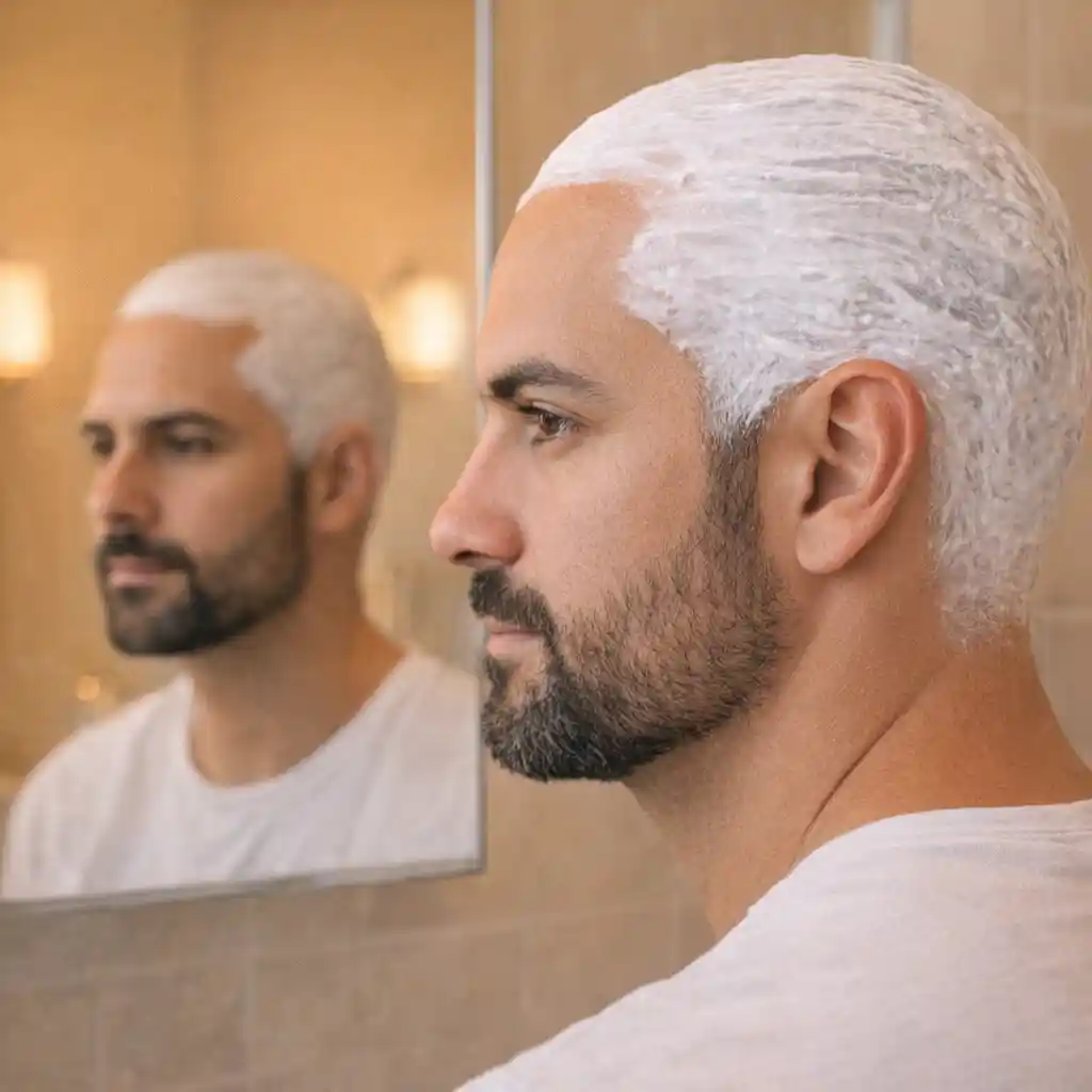 A step-by-step application guide for using bald head hair removal cream involves applying a thick, even layer over the scalp while avoiding sensitive areas like eyes for a safe and successful head hair removal for men.