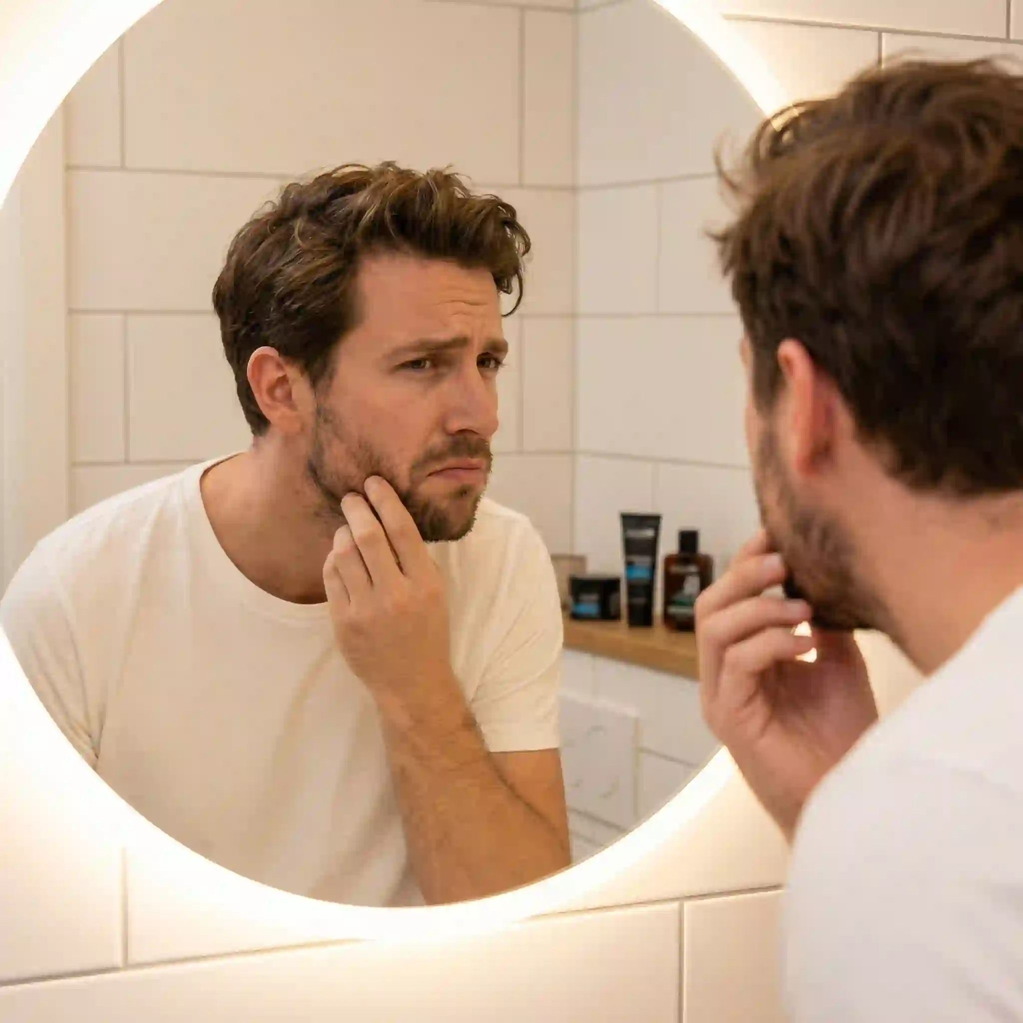 A complete beard enhancer setup showing grooming products, filler tools, and trimming gear for men who want fuller facial hair and cleaner daily styling results.