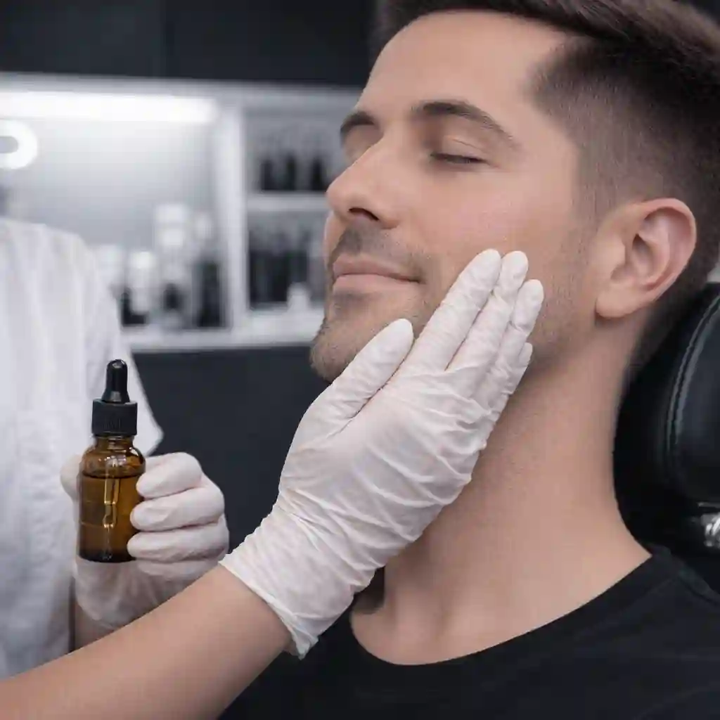 Vital post-wax aftercare instructions for men after their beard waxing near me session, including avoiding sun exposure and using soothing oils to keep the skin calm, hydrated, and free from irritation.