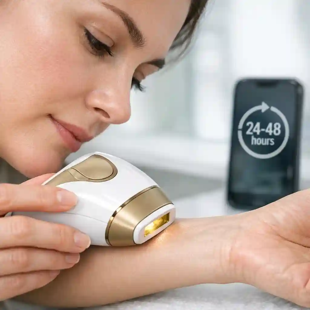 The importance of conducting a small patch test before starting a full treatment with your facial hair removal machine to ensure skin compatibility and prevent any potential adverse reactions on sensitive areas.