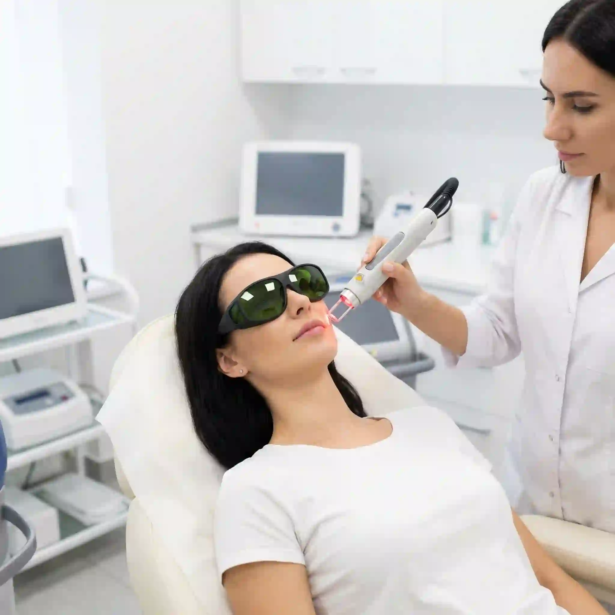 A side-by-side comparison of facial hair removal results demonstrating the effectiveness of modern depilatory creams on thick beard hair, leaving the skin remarkably smooth and completely bump-free.