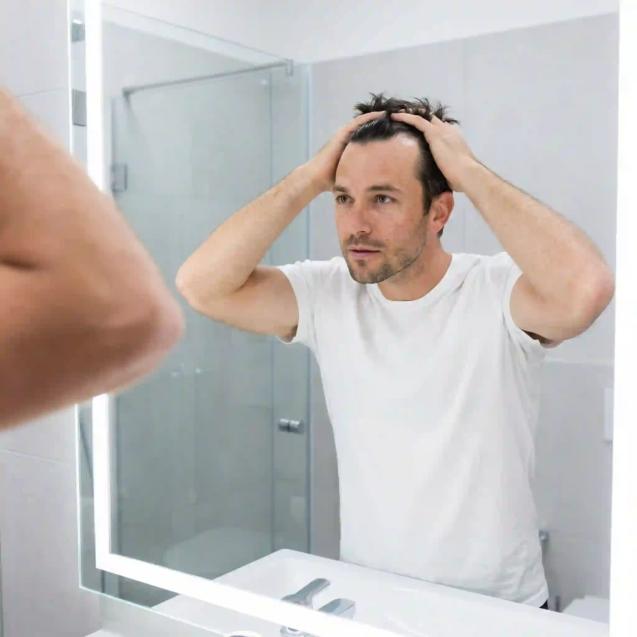 Step one to measure face shape at home standing in front of mirror with good lighting and hair pulled back