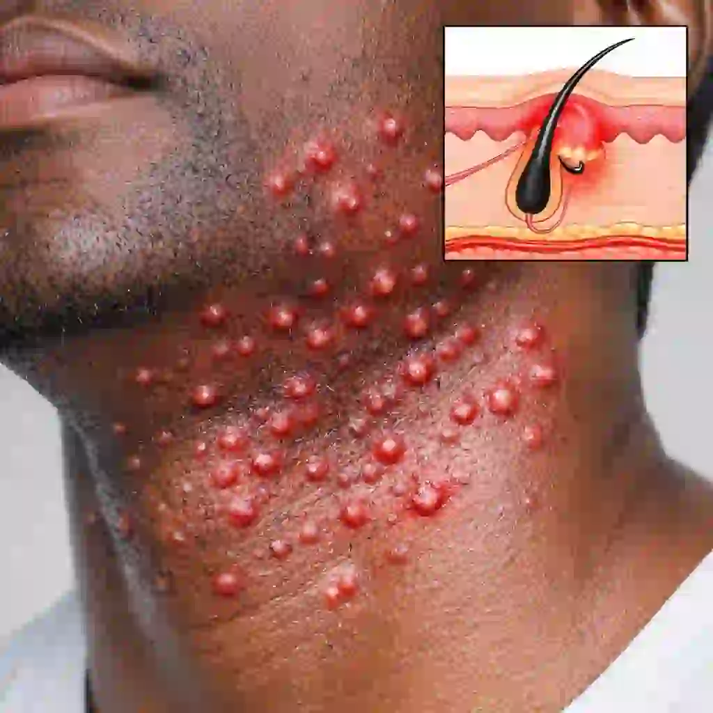 Razor bumps pseudofolliculitis barbae treatment showing warm compress salicylic acid and exfoliation to reduce inflammation