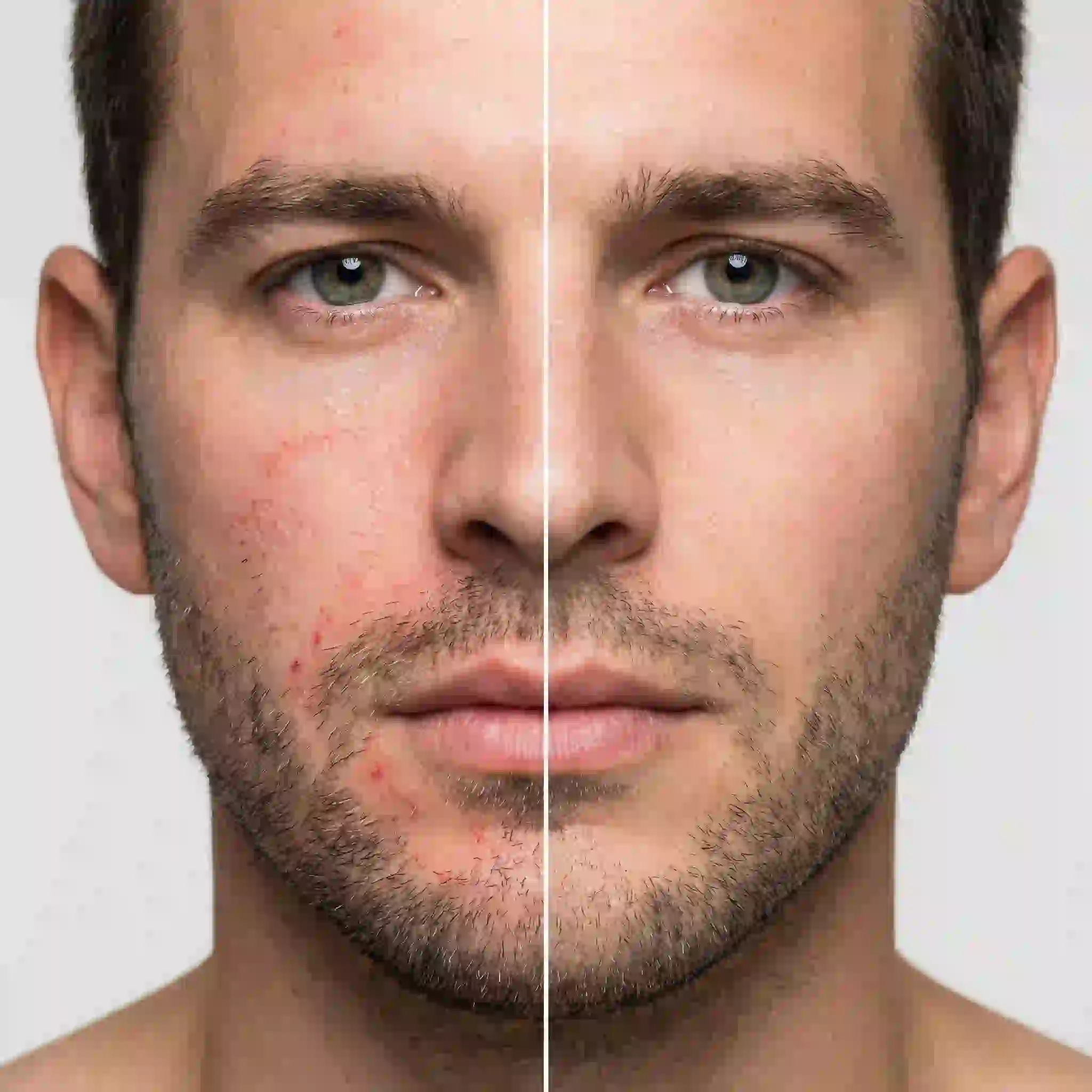 Beard removal cream vs razor comparison showing regrowth speed skin irritation and smoothness results side by side
