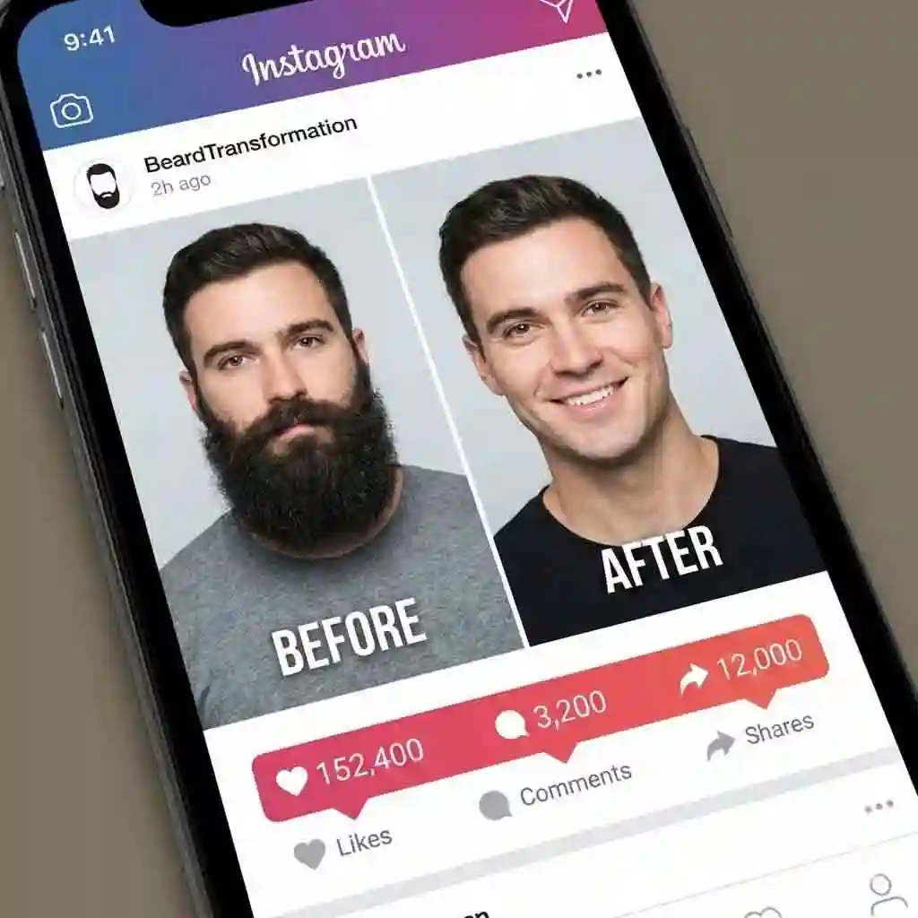 Update your professional profile picture with a clean-shaven look using our no beard filter online free, perfect for LinkedIn and job applications.